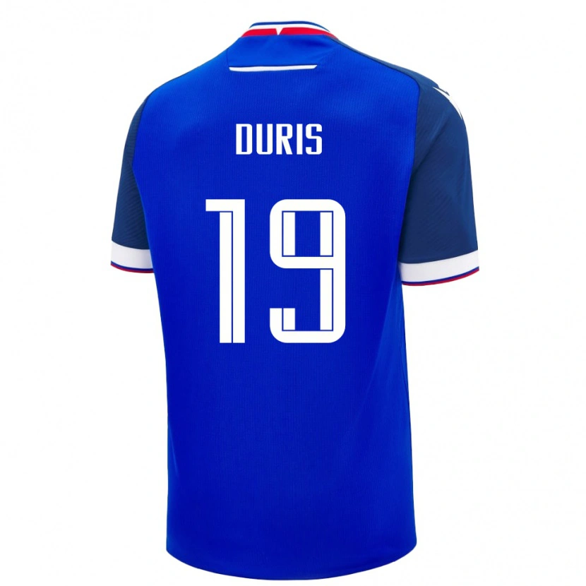 Danxen Femme Maillot Slovaquie Jakub Duris #19 Bleu Tenues Domicile 24-26 T-Shirt