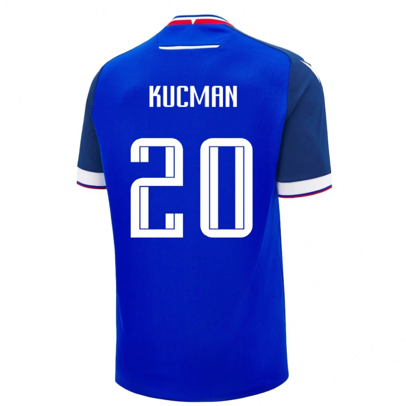 Danxen Femme Maillot Slovaquie Marcel Kucman #20 Bleu Tenues Domicile 24-26 T-Shirt