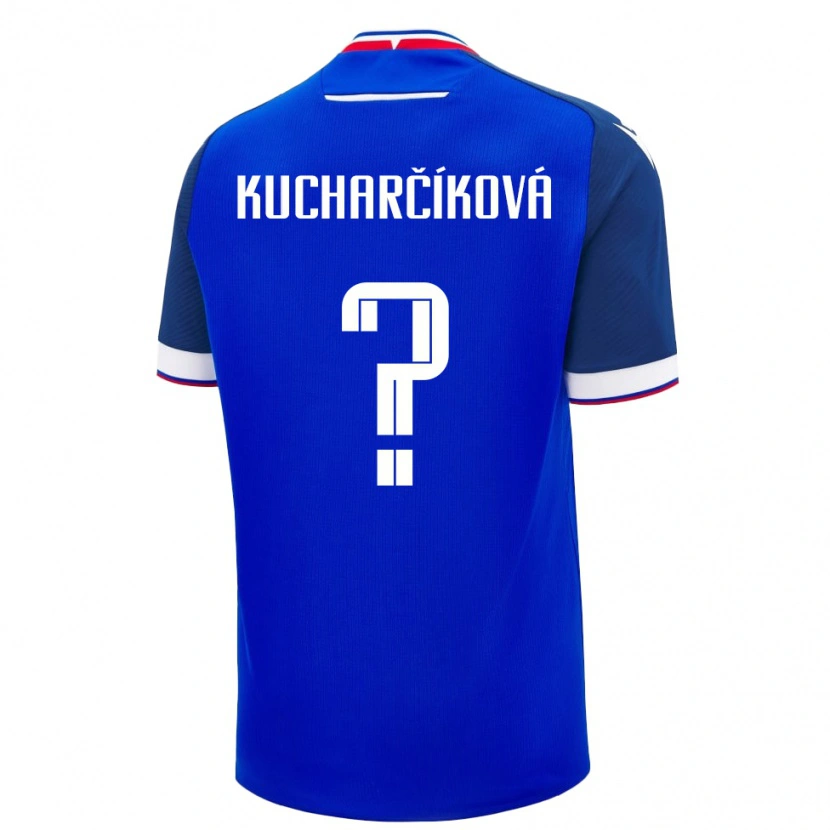 Danxen Femme Maillot Slovaquie Dominika Kucharčíková #0 Bleu Tenues Domicile 24-26 T-Shirt