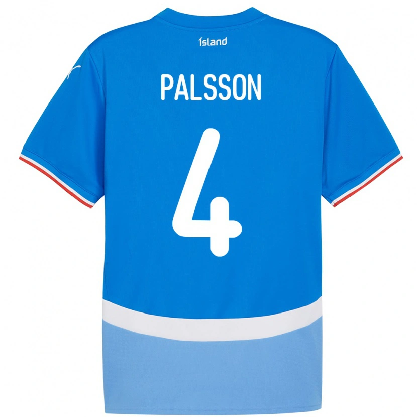 Danxen Femme Maillot Islande Victor Pálsson #4 Bleu Tenues Domicile 24-26 T-Shirt