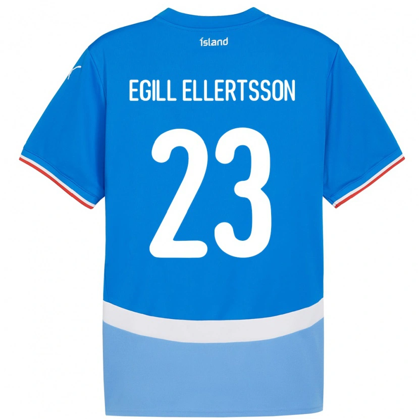 Danxen Femme Maillot Islande Mikael Egill Ellertsson #23 Bleu Tenues Domicile 24-26 T-Shirt