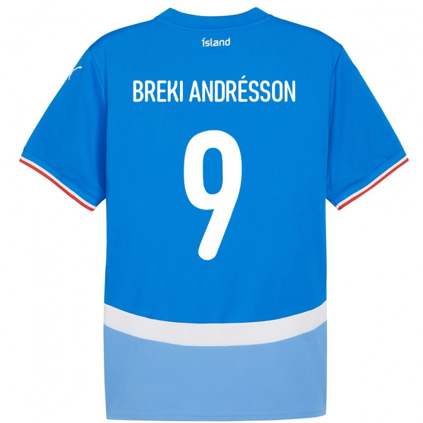 Danxen Femme Maillot Islande Benoný Breki Andrésson #9 Bleu Tenues Domicile 24-26 T-Shirt