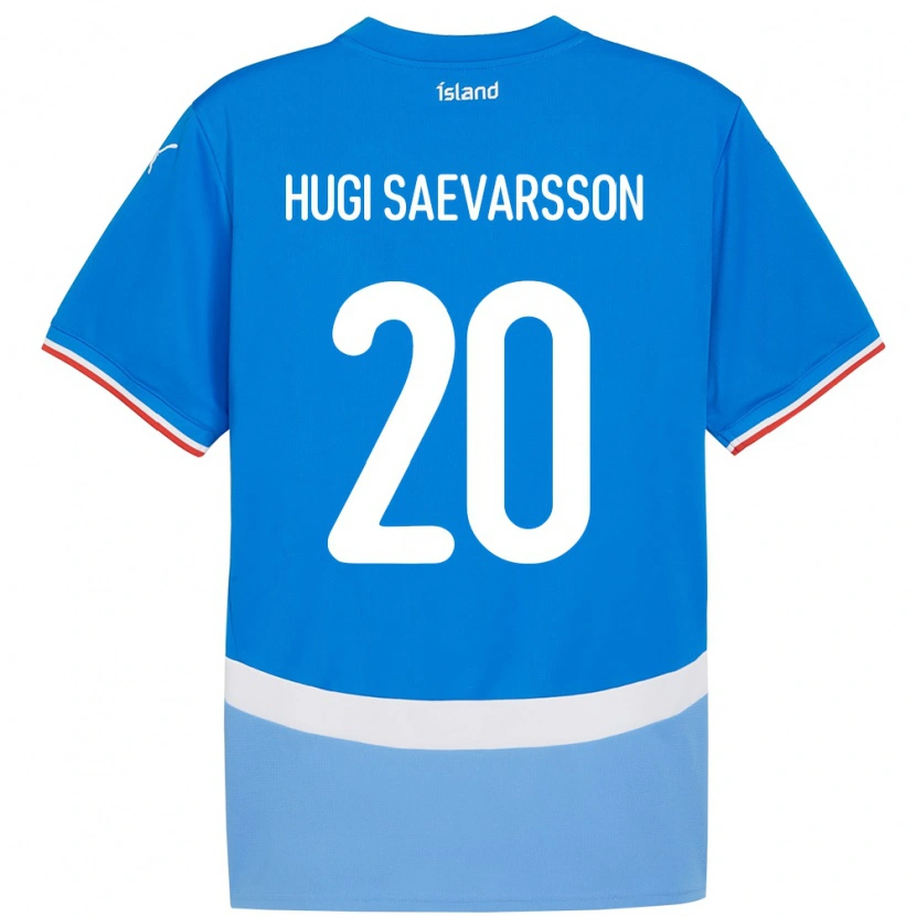 Danxen Femme Maillot Islande Róbert Hugi Saevarsson #20 Bleu Tenues Domicile 24-26 T-Shirt
