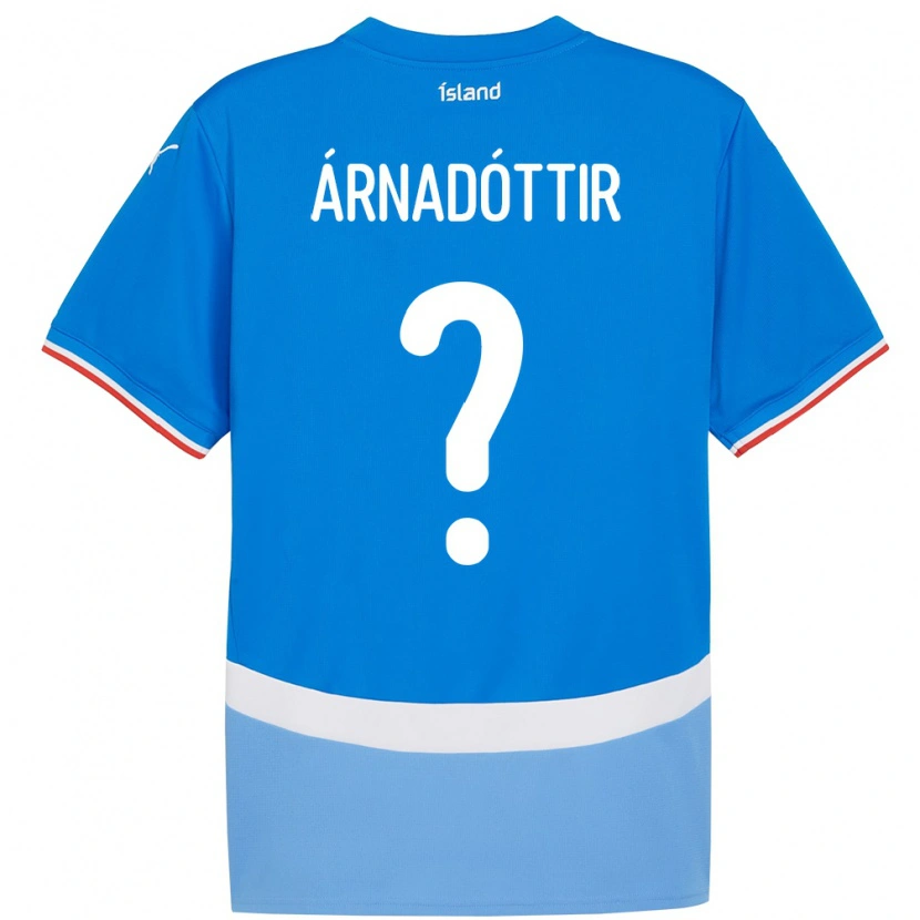 Danxen Femme Maillot Islande Kristín Dís Árnadóttir #0 Bleu Tenues Domicile 24-26 T-Shirt