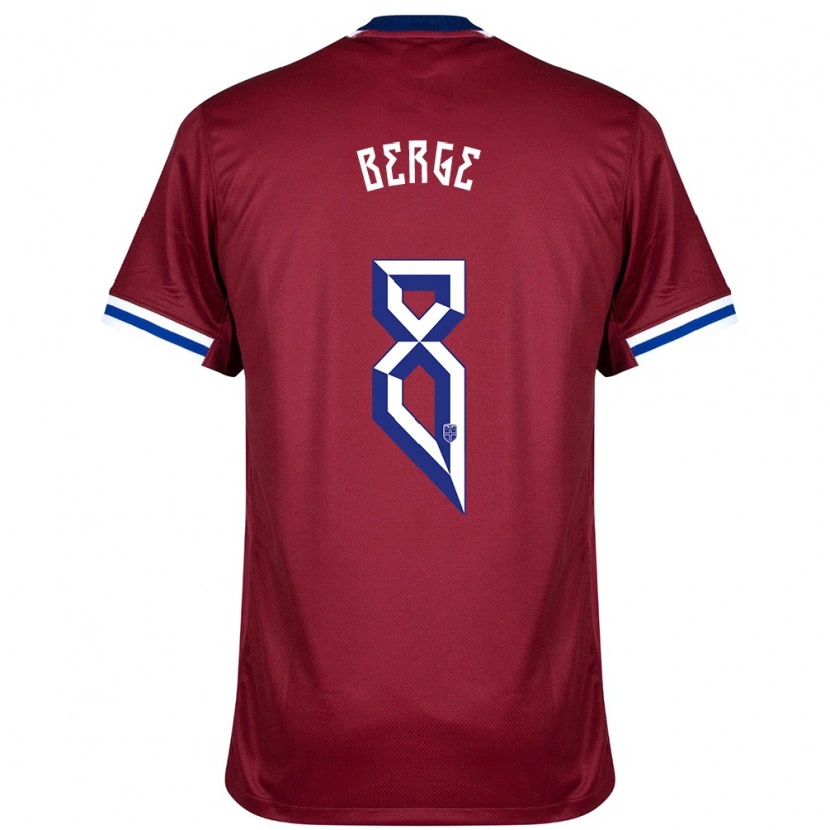 Danxen Femme Maillot Norvège Sander Berge #8 Rouge Bleu Blanc Tenues Domicile 24-26 T-Shirt
