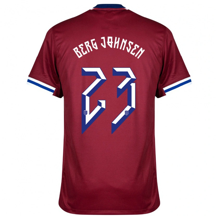 Danxen Femme Maillot Norvège Lasse Berg Johnsen #23 Rouge Bleu Blanc Tenues Domicile 24-26 T-Shirt
