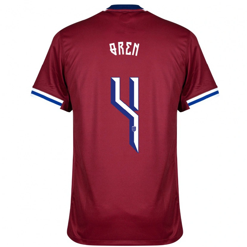 Danxen Femme Maillot Norvège Mathias Øren #4 Rouge Bleu Blanc Tenues Domicile 24-26 T-Shirt