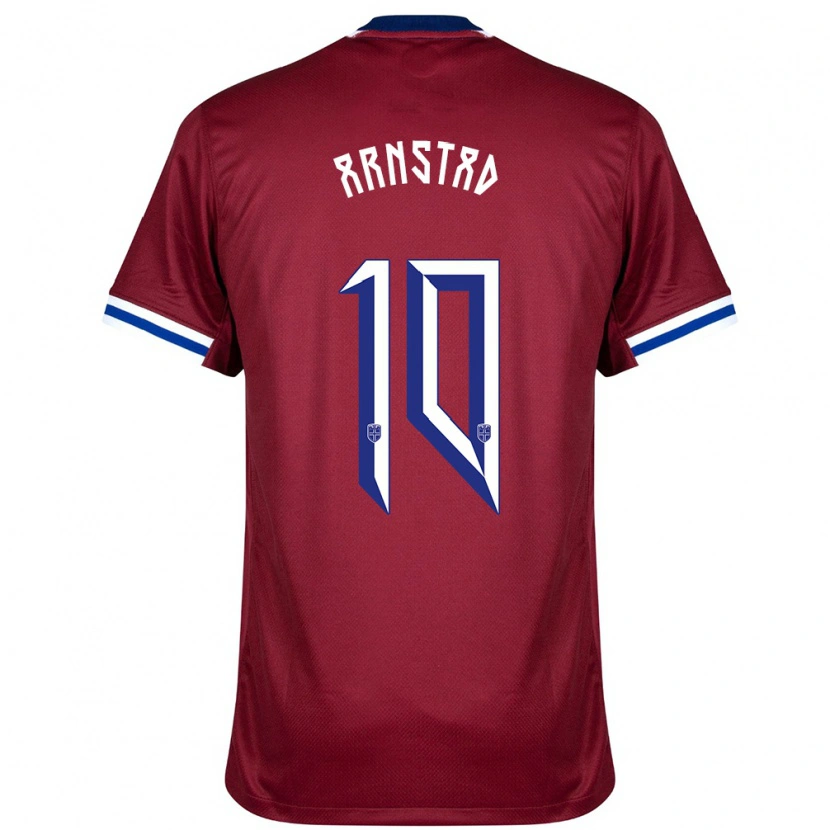 Danxen Femme Maillot Norvège Kristian Arnstad #10 Rouge Bleu Blanc Tenues Domicile 24-26 T-Shirt
