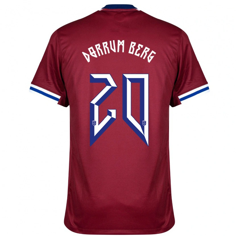 Danxen Femme Maillot Norvège Fredrik Dørrum Berg #20 Rouge Bleu Blanc Tenues Domicile 24-26 T-Shirt