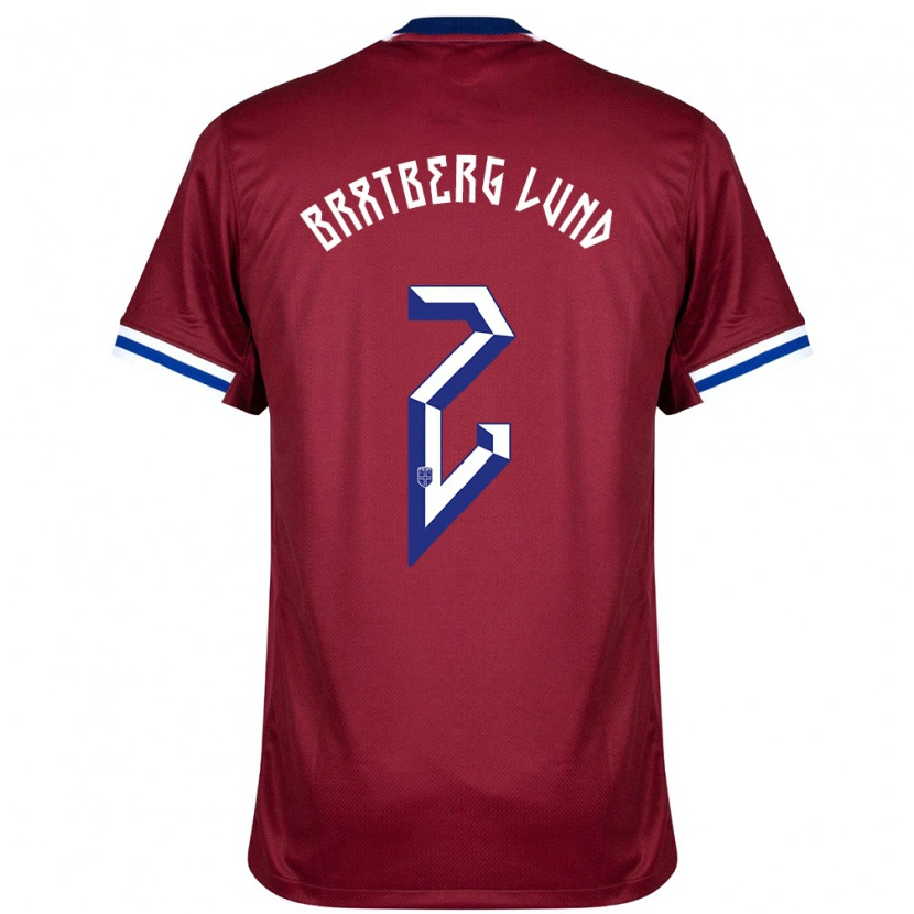 Danxen Femme Maillot Norvège Marit Bratberg Lund #2 Rouge Bleu Blanc Tenues Domicile 24-26 T-Shirt