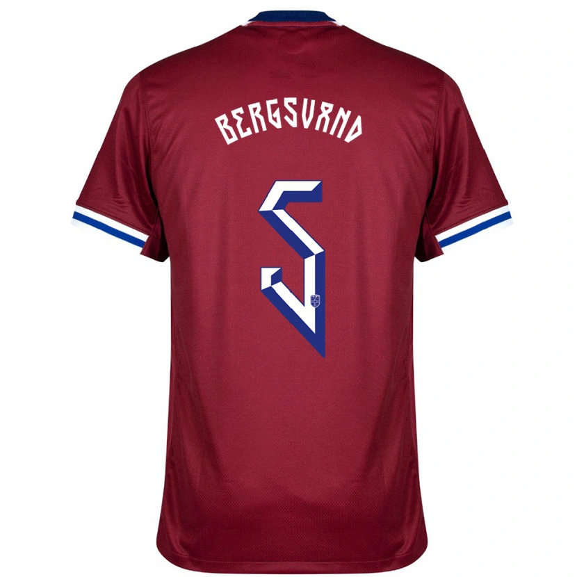 Danxen Femme Maillot Norvège Guro Bergsvand #5 Rouge Bleu Blanc Tenues Domicile 24-26 T-Shirt
