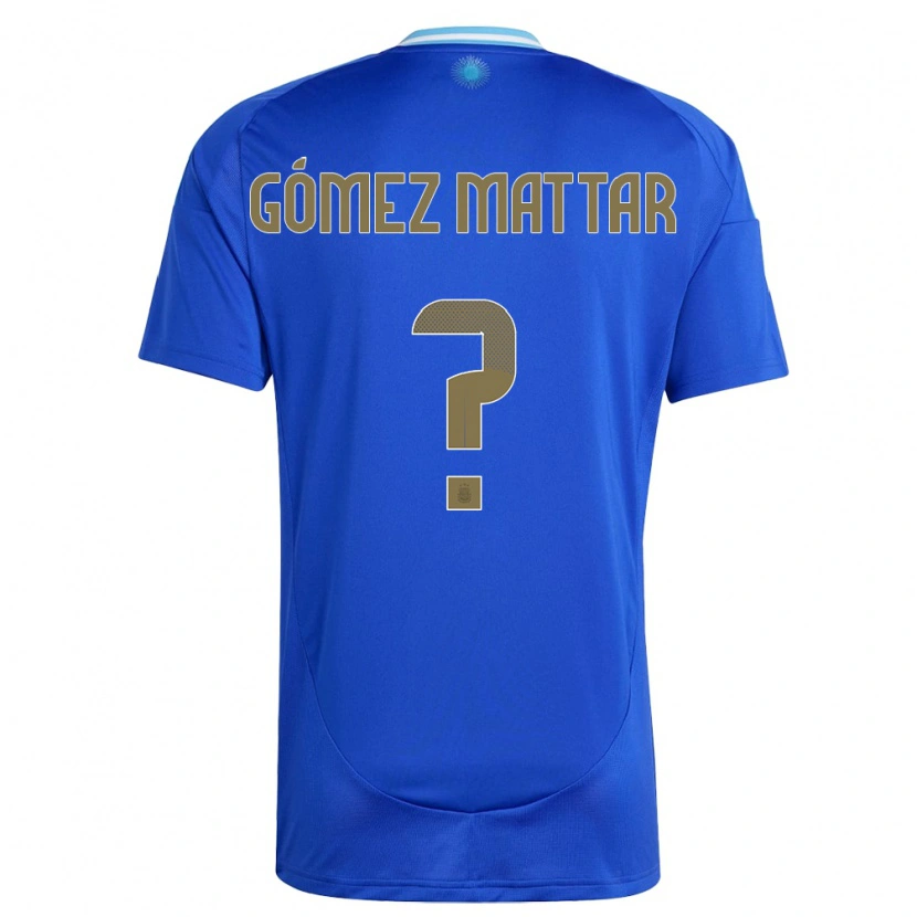 Danxen Femme Maillot Argentine Jerónimo Gómez Mattar #0 Bleu Tenues Extérieur 24-26 T-Shirt