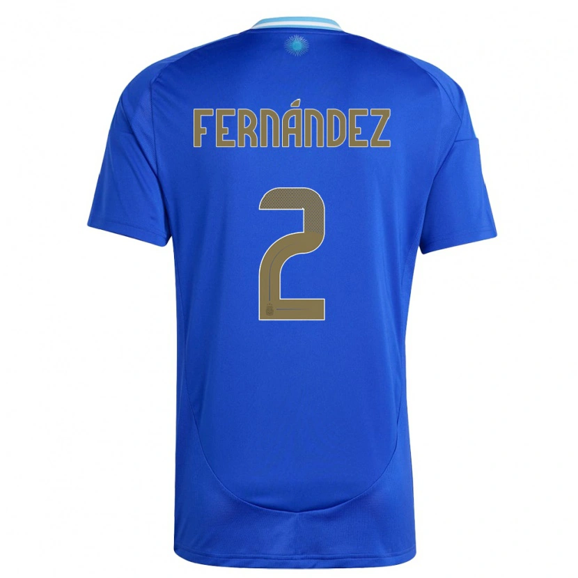 Danxen Femme Maillot Argentine Damián Fernández #2 Bleu Tenues Extérieur 24-26 T-Shirt