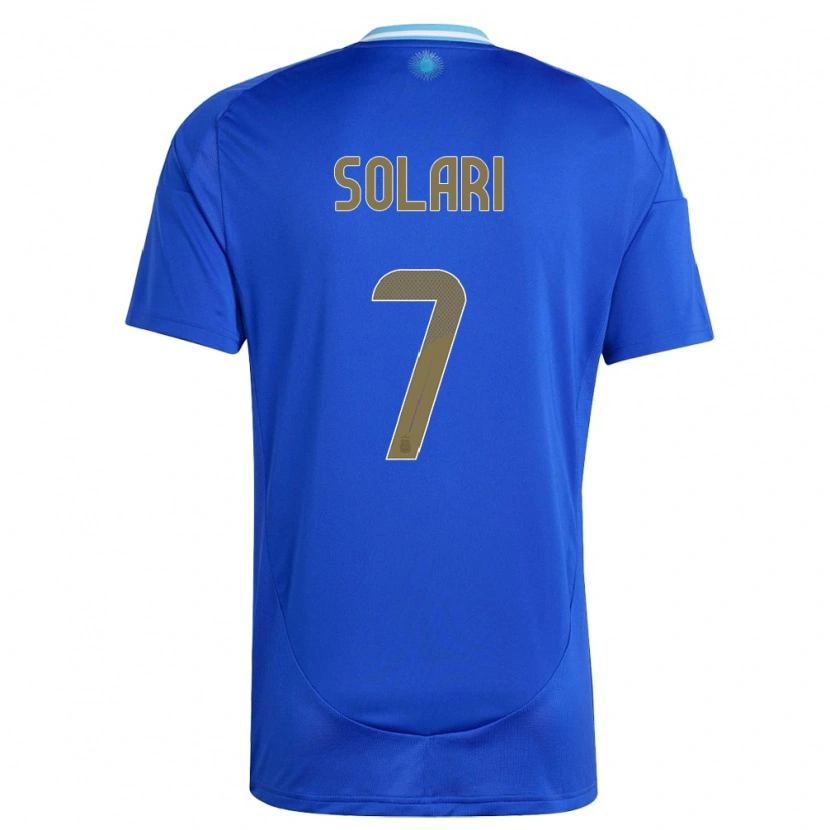 Danxen Femme Maillot Argentine Pablo Solari #7 Bleu Tenues Extérieur 24-26 T-Shirt