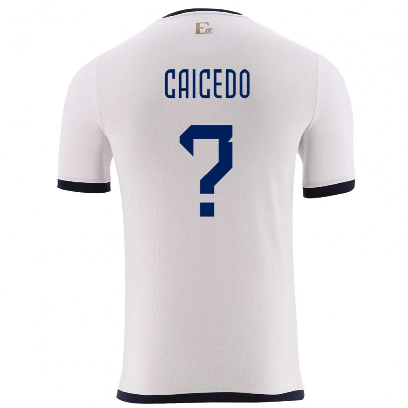 Danxen Femme Maillot Équateur Elian Caicedo #0 Blanc Tenues Extérieur 24-26 T-Shirt