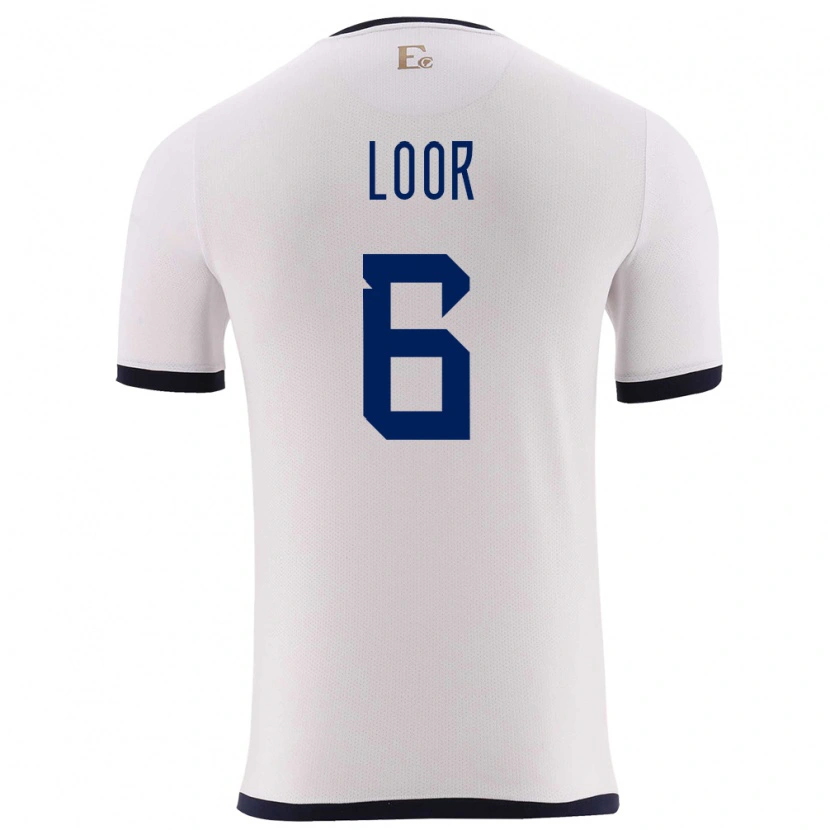 Danxen Femme Maillot Équateur Layan Loor #6 Blanc Tenues Extérieur 24-26 T-Shirt