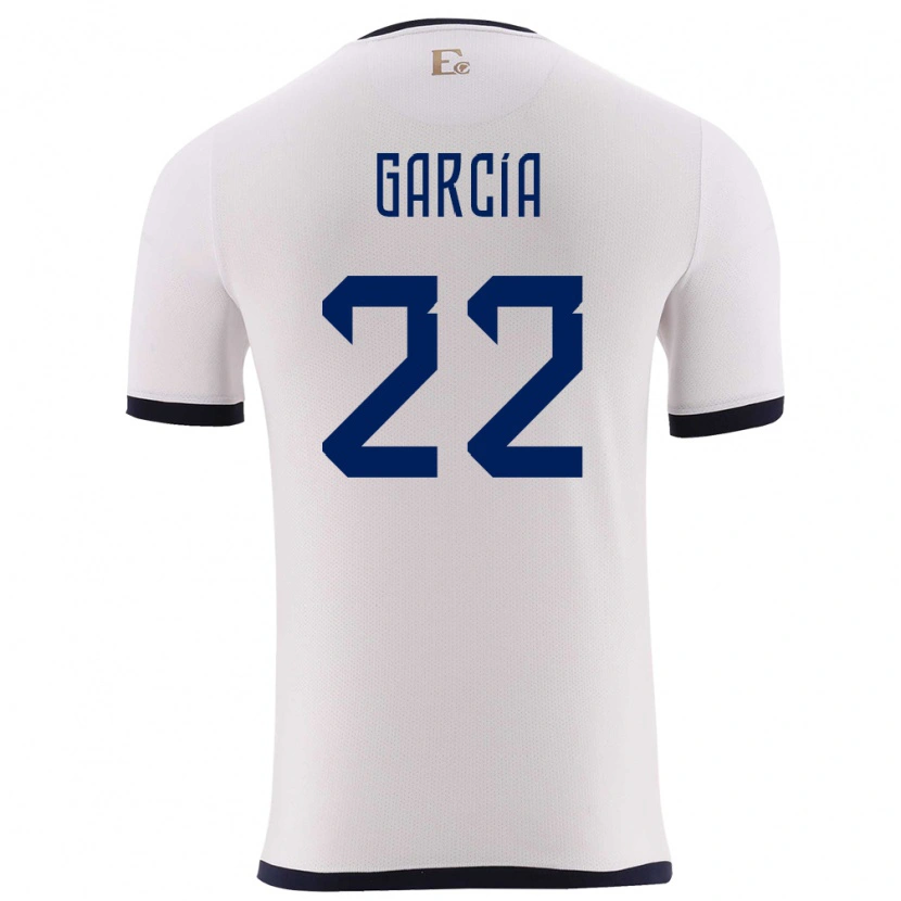 Danxen Femme Maillot Équateur Jostin García #22 Blanc Tenues Extérieur 24-26 T-Shirt