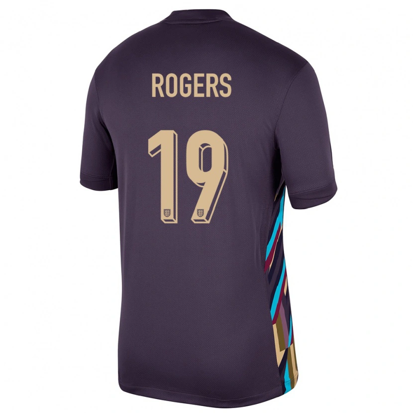 Danxen Femme Maillot Angleterre Morgan Rogers #19 Raisins Noirs Tenues Extérieur 24-26 T-Shirt