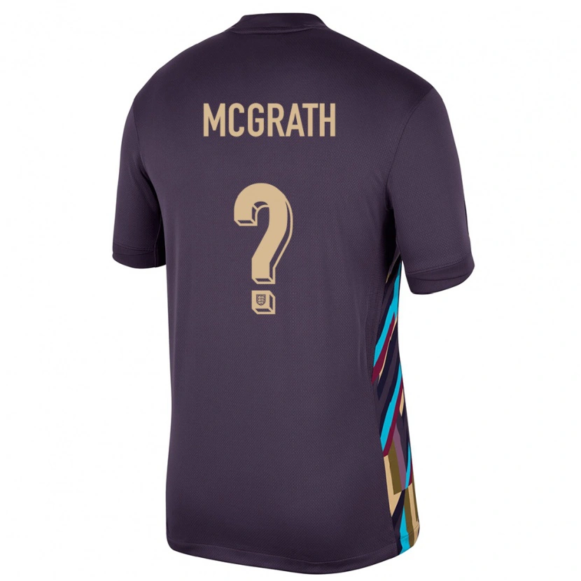 Danxen Femme Maillot Angleterre Jack Mcgrath #0 Raisins Noirs Tenues Extérieur 24-26 T-Shirt
