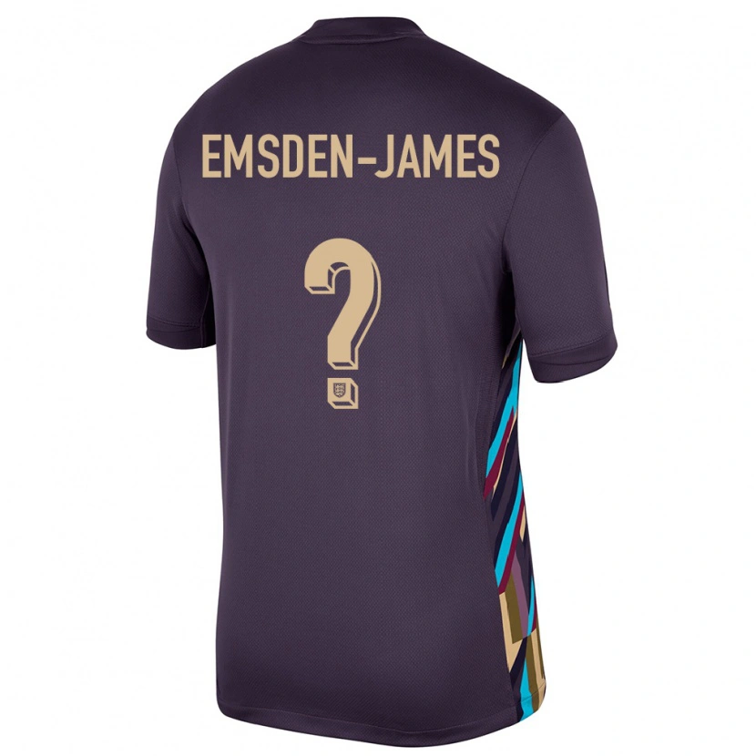 Danxen Femme Maillot Angleterre Harley Emsden-James #0 Raisins Noirs Tenues Extérieur 24-26 T-Shirt
