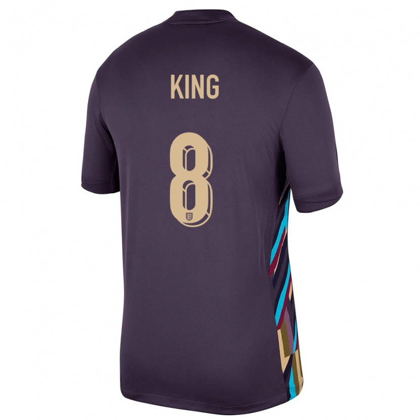 Danxen Femme Maillot Angleterre Joshua King #8 Raisins Noirs Tenues Extérieur 24-26 T-Shirt