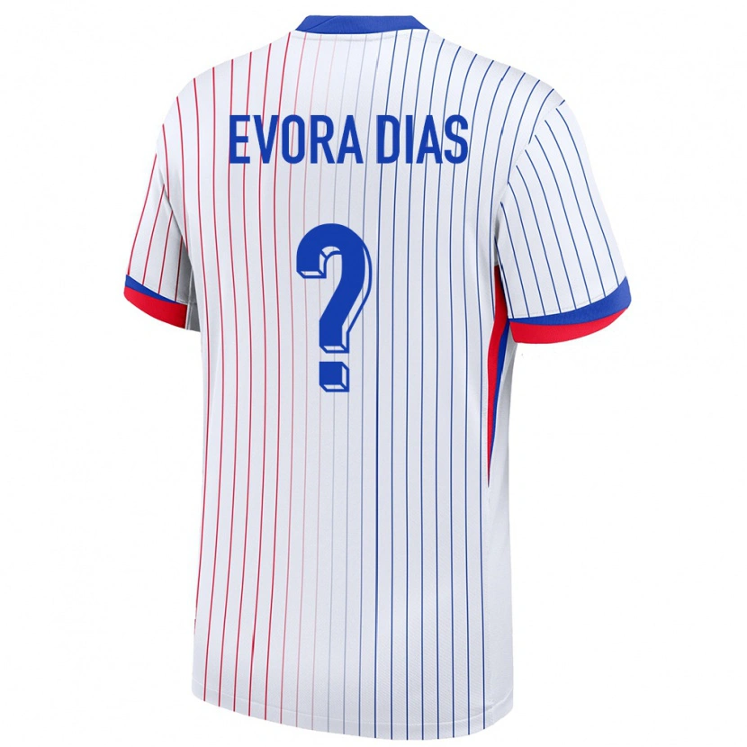 Danxen Femme Maillot France Enzo Evora Dias #0 Blanc Tenues Extérieur 24-26 T-Shirt