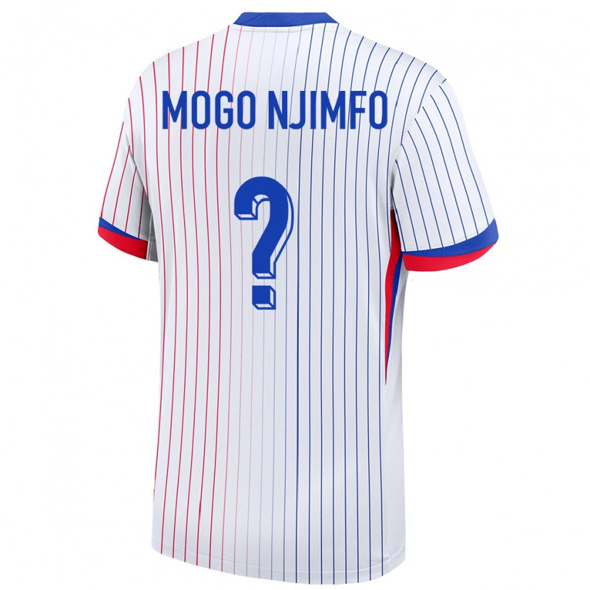 Danxen Femme Maillot France Arthur Mogo Njimfo #0 Blanc Tenues Extérieur 24-26 T-Shirt