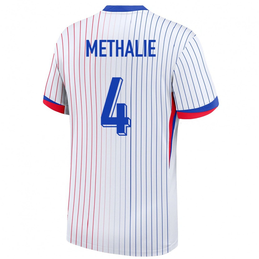 Danxen Femme Maillot France Dayann Methalie #4 Blanc Tenues Extérieur 24-26 T-Shirt