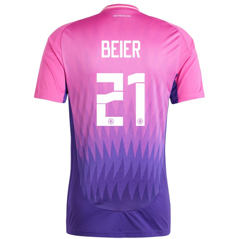 Danxen Femme Maillot Allemagne Maximilian Beier #21 Rose-Mauve Tenues Extérieur 24-26 T-Shirt