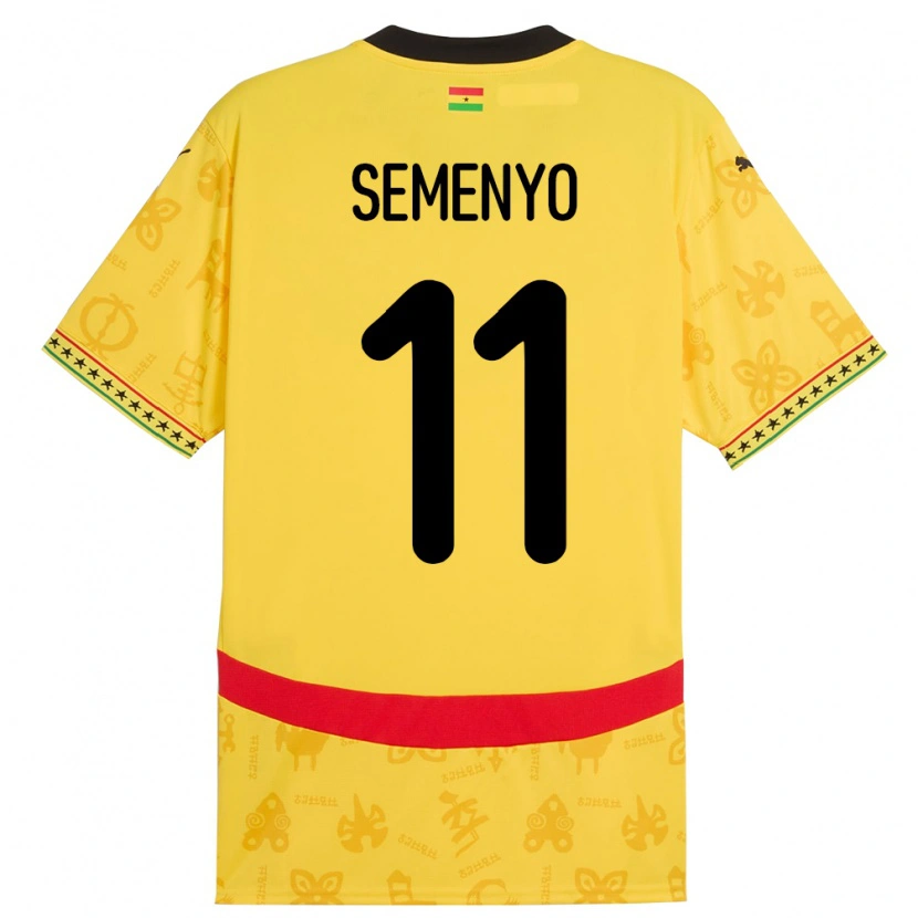 Danxen Femme Maillot Ghana Antoine Semenyo #11 Jaune Tenues Extérieur 24-26 T-Shirt