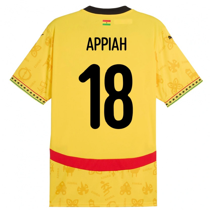 Danxen Femme Maillot Ghana Veronica Appiah #18 Jaune Tenues Extérieur 24-26 T-Shirt