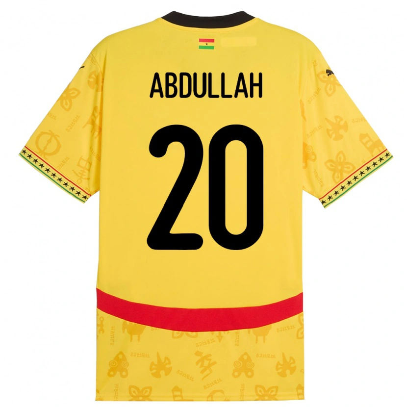 Danxen Femme Maillot Ghana Razak Abdullah #20 Jaune Tenues Extérieur 24-26 T-Shirt