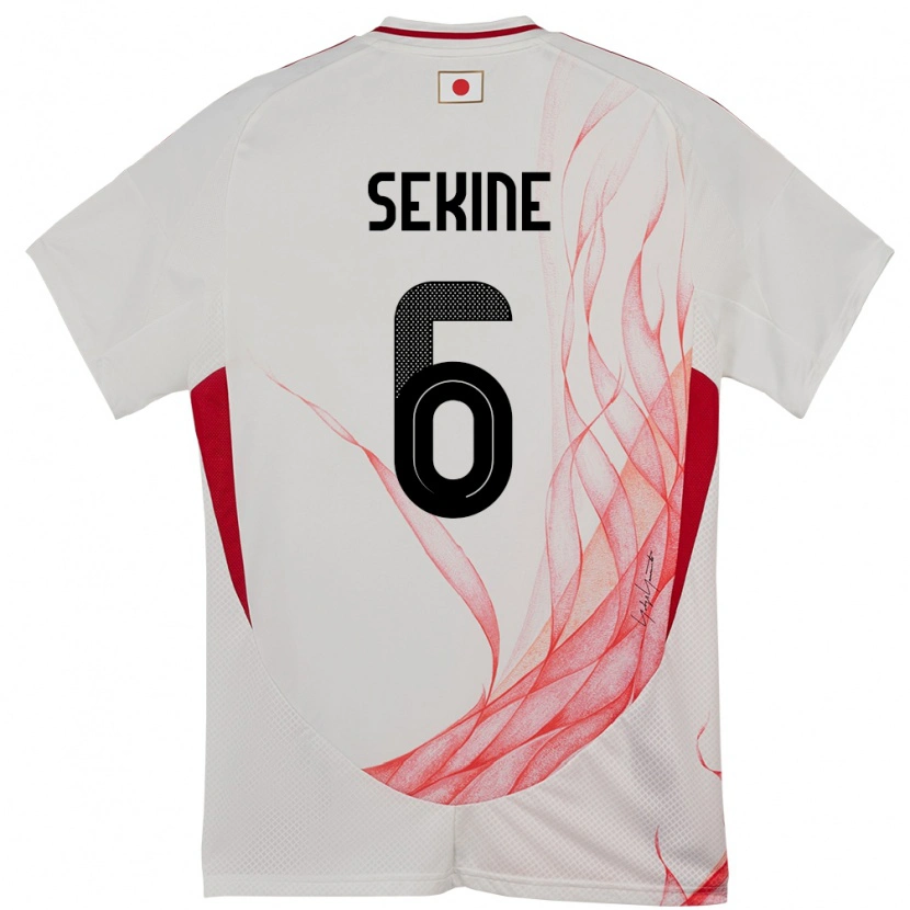 Danxen Femme Maillot Japon Hiroki Sekine #6 Blanc Tenues Extérieur 24-26 T-Shirt