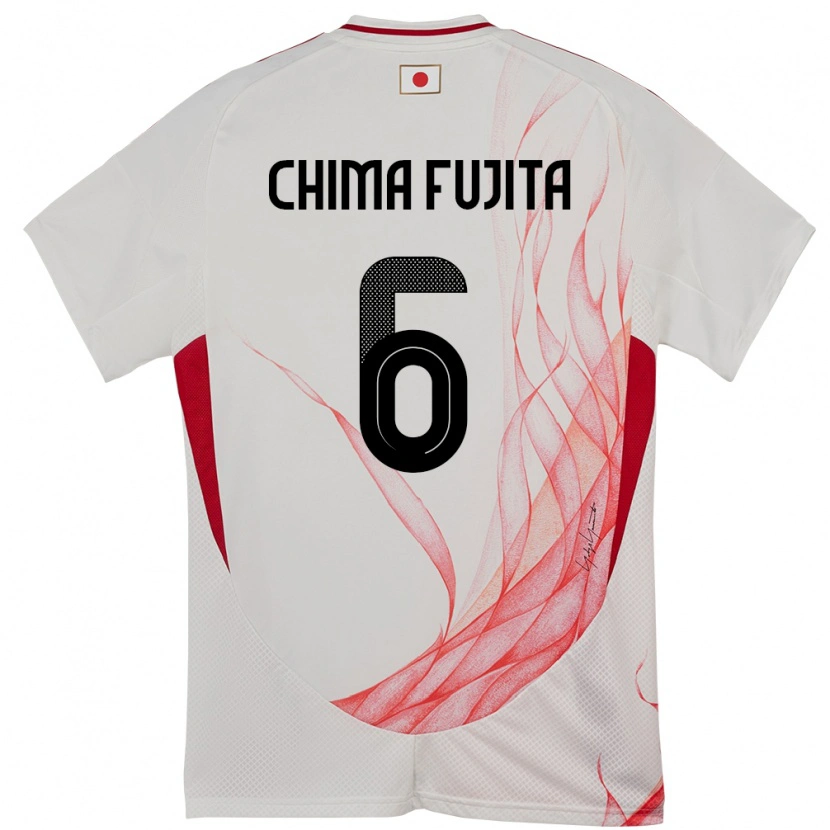 Danxen Femme Maillot Japon Joel Chima Fujita #6 Blanc Tenues Extérieur 24-26 T-Shirt