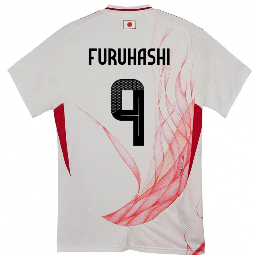 Danxen Femme Maillot Japon Kyogo Furuhashi #9 Blanc Tenues Extérieur 24-26 T-Shirt