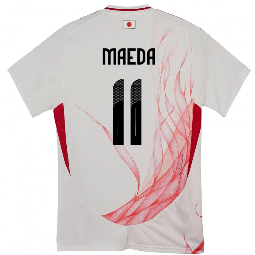 Danxen Femme Maillot Japon Daizen Maeda #11 Blanc Tenues Extérieur 24-26 T-Shirt
