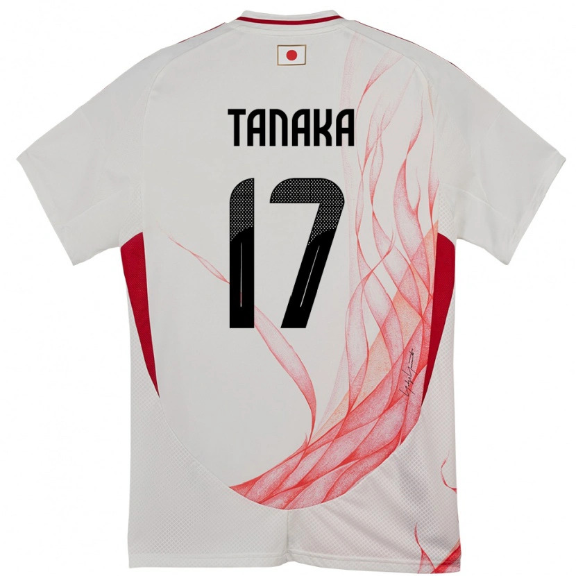 Danxen Femme Maillot Japon Ao Tanaka #17 Blanc Tenues Extérieur 24-26 T-Shirt