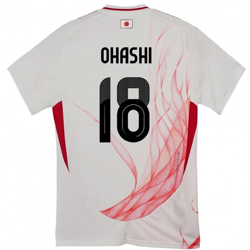 Danxen Femme Maillot Japon Yuki Ohashi #18 Blanc Tenues Extérieur 24-26 T-Shirt