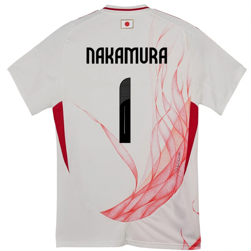 Danxen Femme Maillot Japon Keisuke Nakamura #1 Blanc Tenues Extérieur 24-26 T-Shirt