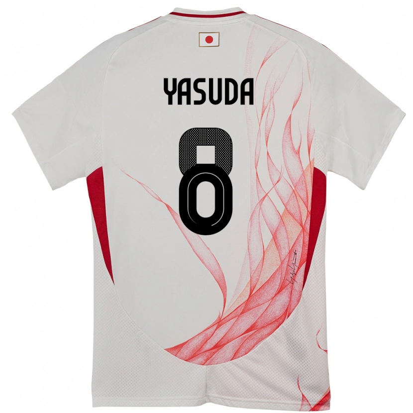 Danxen Femme Maillot Japon Kenshin Yasuda #8 Blanc Tenues Extérieur 24-26 T-Shirt