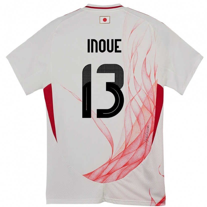 Danxen Femme Maillot Japon Aren Inoue #13 Blanc Tenues Extérieur 24-26 T-Shirt