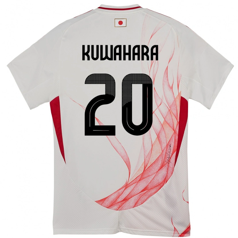 Danxen Femme Maillot Japon Rikuto Kuwahara #20 Blanc Tenues Extérieur 24-26 T-Shirt