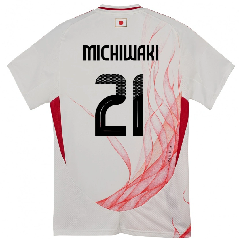 Danxen Femme Maillot Japon Yutaka Michiwaki #21 Blanc Tenues Extérieur 24-26 T-Shirt
