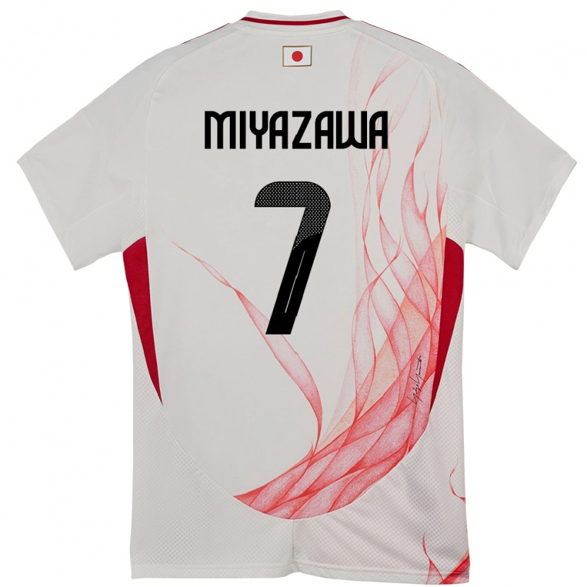 Danxen Femme Maillot Japon Hinata Miyazawa #7 Blanc Tenues Extérieur 24-26 T-Shirt