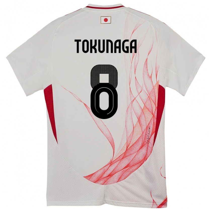 Danxen Femme Maillot Japon Ryo Tokunaga #8 Blanc Tenues Extérieur 24-26 T-Shirt