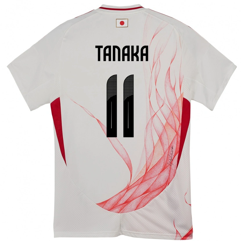 Danxen Femme Maillot Japon Mina Tanaka #11 Blanc Tenues Extérieur 24-26 T-Shirt