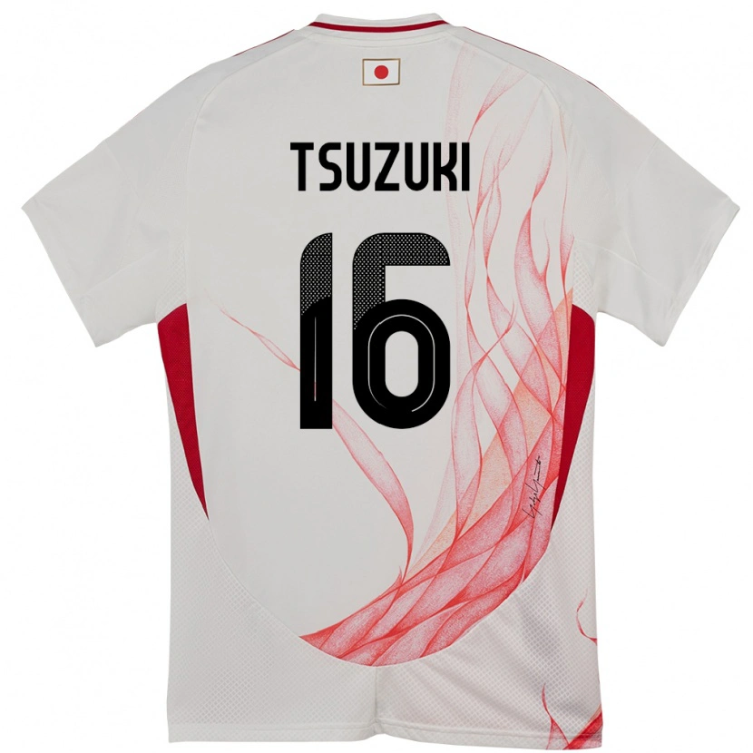 Danxen Femme Maillot Japon Shunta Tsuzuki #16 Blanc Tenues Extérieur 24-26 T-Shirt