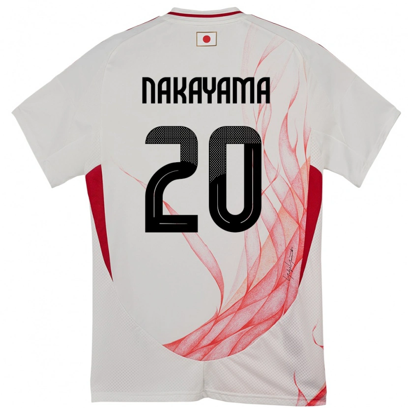 Danxen Femme Maillot Japon Yuta Nakayama #20 Blanc Tenues Extérieur 24-26 T-Shirt