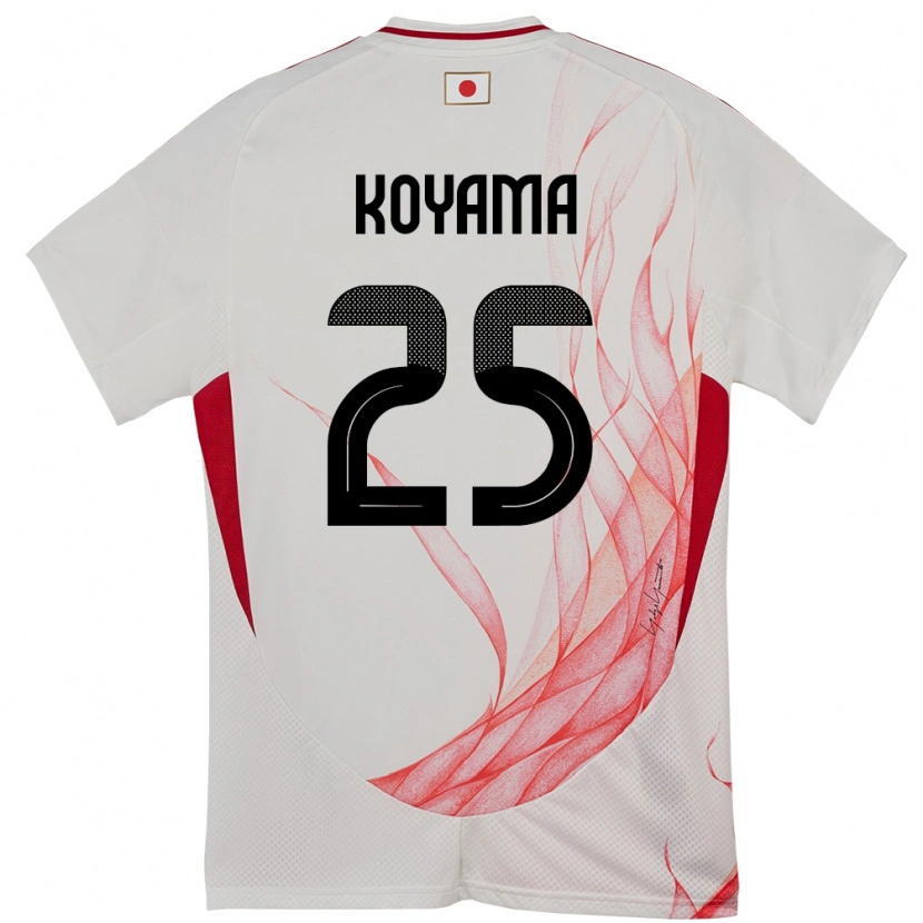 Danxen Femme Maillot Japon Shinomi Koyama #25 Blanc Tenues Extérieur 24-26 T-Shirt