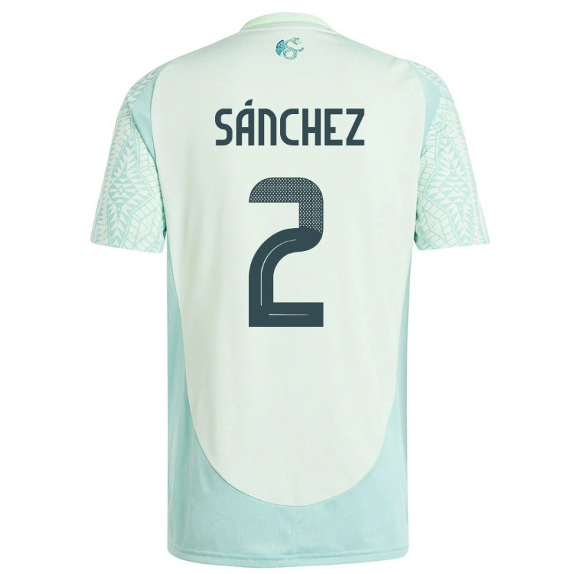 Danxen Femme Maillot Mexique Jorge Sánchez #2 Lin Vert Tenues Extérieur 24-26 T-Shirt